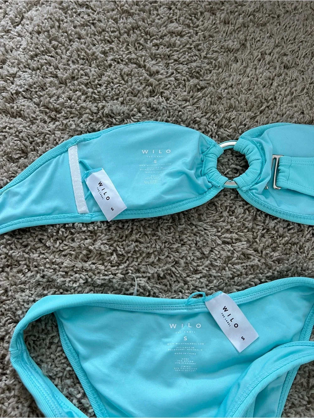 WORN ONCE! WILO blue strapless bikini